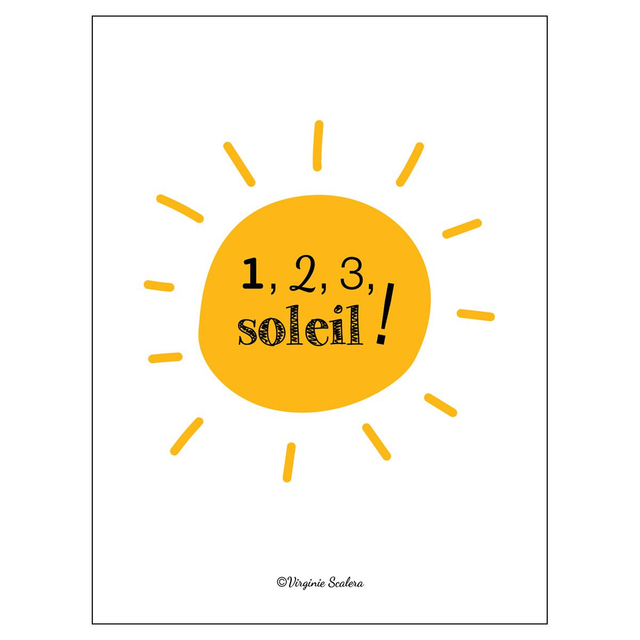 Poster Mantra Citation inspirante "1,2,3, soleil !" 30x40 cm