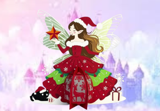 Lanterne Fée rouge Noël