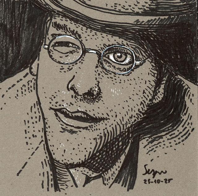 Dibujo: Retrato de Kiefer Sutherland -DR. DANIEL P. SHREBER- (Dark City)