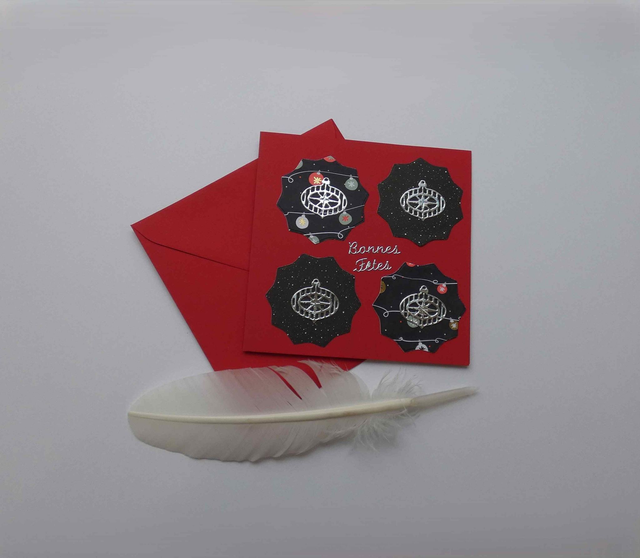 La carte aux boules de Noël