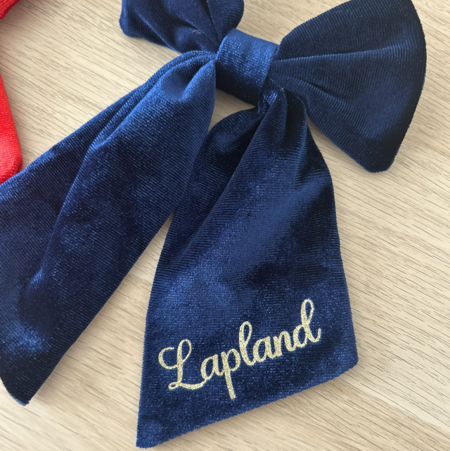 Personalised Christmas Velvet Hair Bow