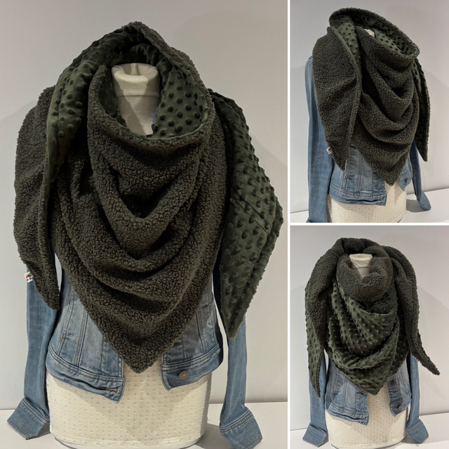 Maxi chèche, écharpe « Sherpa black 2» en polaire noire