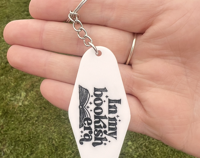 In my bookish era mini motel keychain 