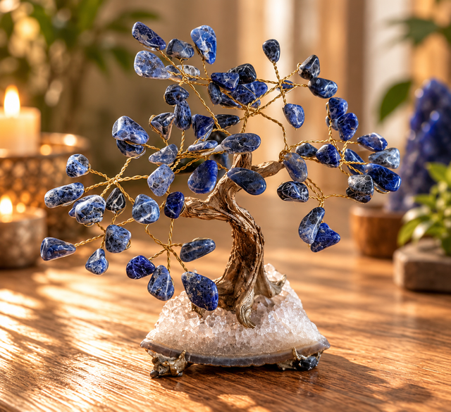 Bonsai di pietre su base drusa di ametista grande