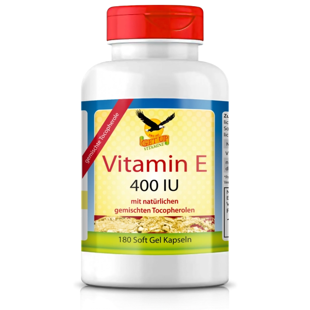Get UP - Vitamin E Full Spectrum 400 I.E., gemischte natürliche Tocopherole, 180 Weichkapseln