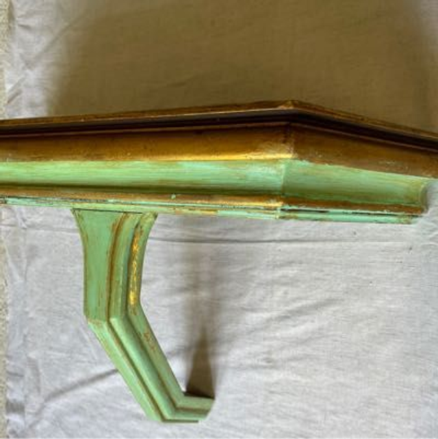 Wandtisch Konsole Holz grün/vergoldet