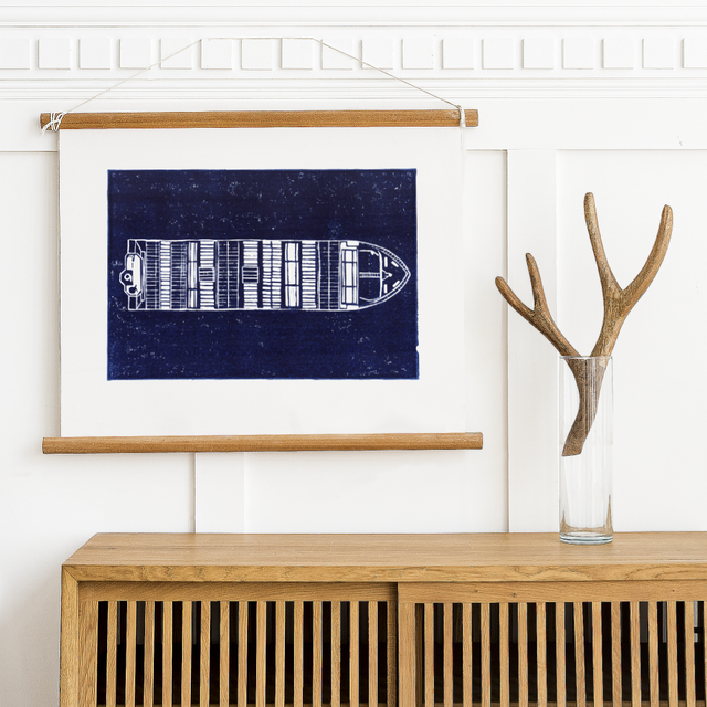 Le porte conteneurs vu du dessus