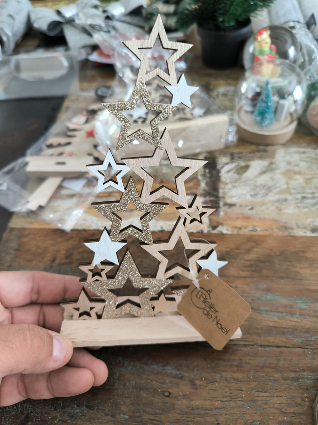 DÉCORATION ARBRE DE NOËL BOIS A POSER