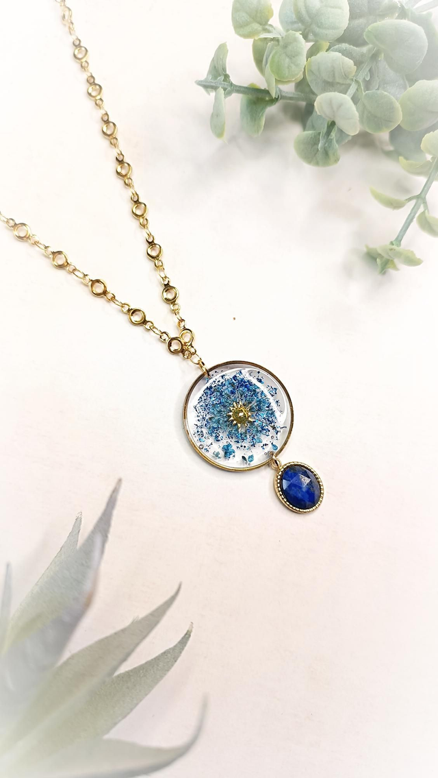 Collier sautoir ORINKO - Bleu électrique - Lapis Lazuli