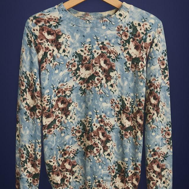 Floral Two-Piece Set – Viscose Blend (Size XL)