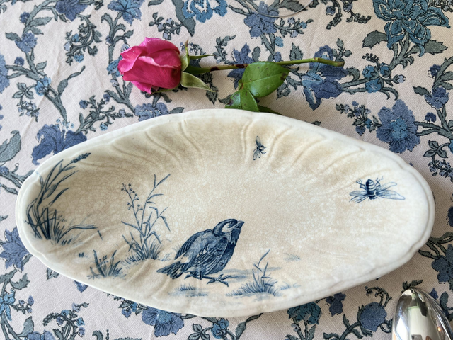 OISEAUX - Ravier aux oiseaux de la manufacture de Gien - Terre de Fer