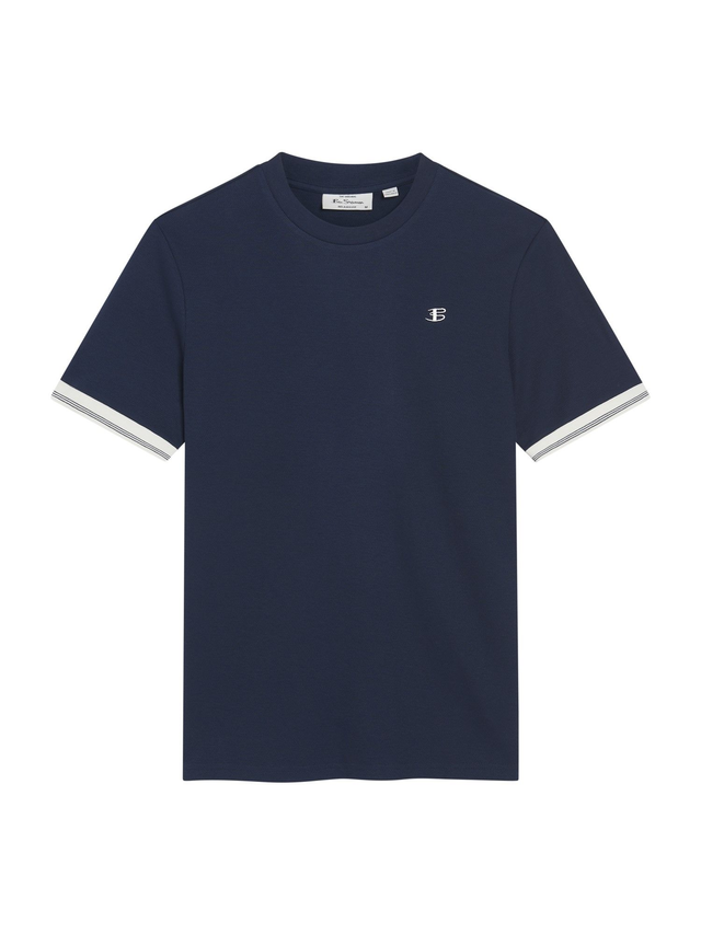 Ben Sherman 1013063 Textured Tipped Tee - Dark Navy