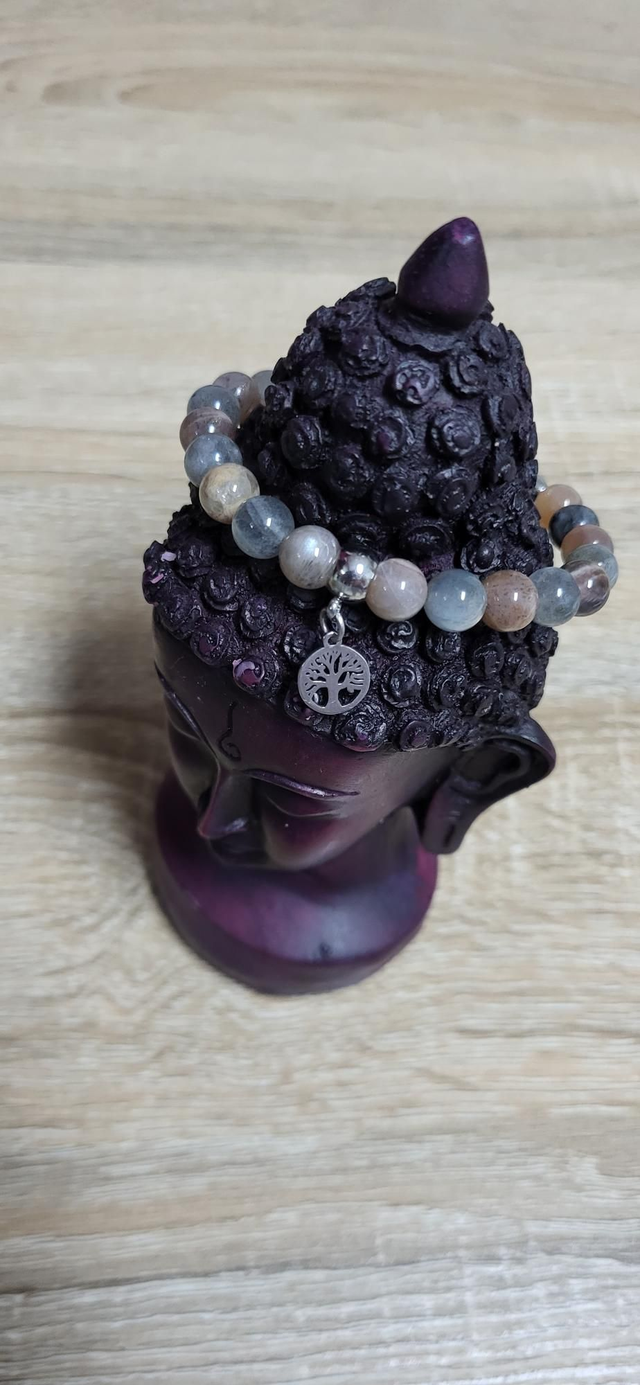 Bracelet pierre de soleil noire/labradorite