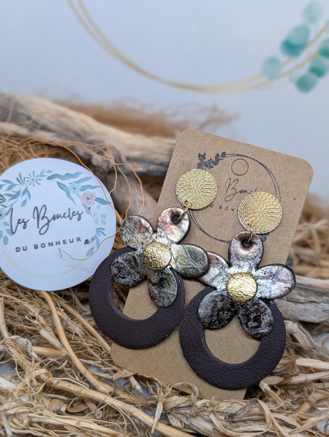 Boucles d'oreilles Baby Marguerite bronze bm1115