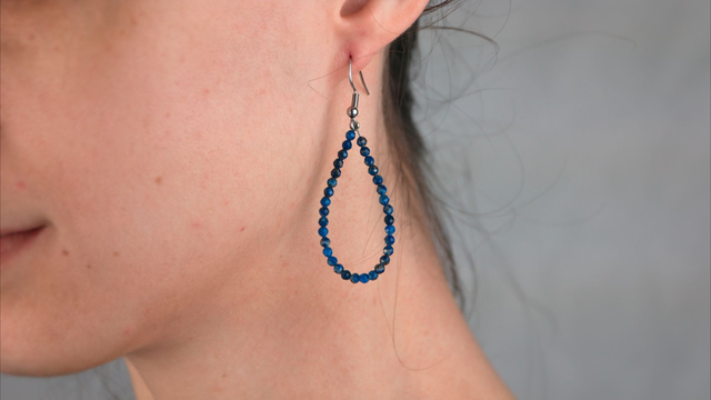 Boucles d'oreilles gouttes lapis lazulis facettés