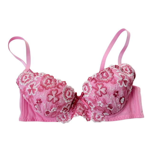 Dark pink floral Japanese Bra UK 32B   