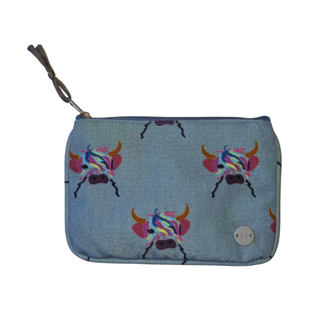 Earth Squared Canvas Highland Cow Purse 