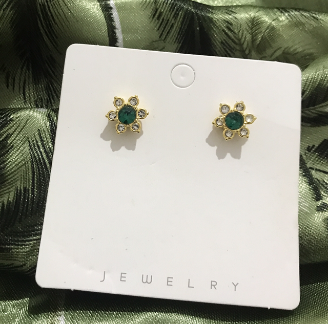 Green Stone Stud Earrings - STU82