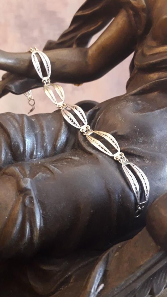 Bracelet filigrane, vermeil, argent 925