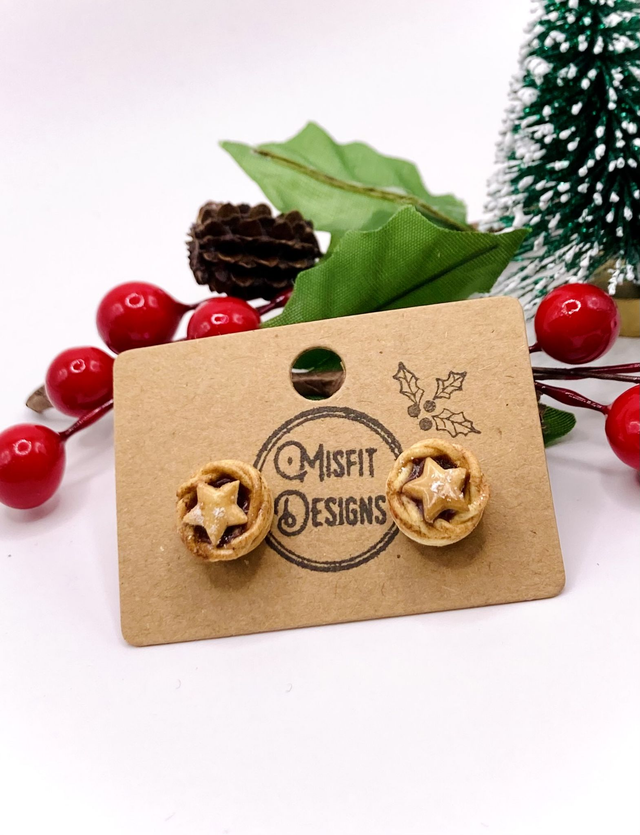Mince pie stud earrings
