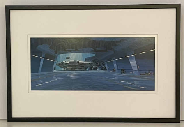 The Millennium Falcon in hangar - Ralph McQuarrie / Star Wars 