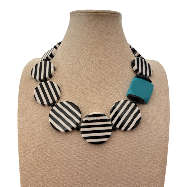 Collana zebra verde acqua