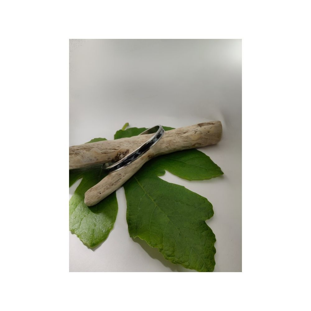 Jonc fin marbré noir 