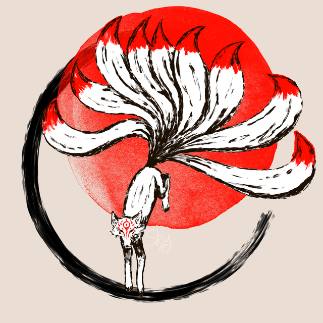 Marque page renard/kitsune