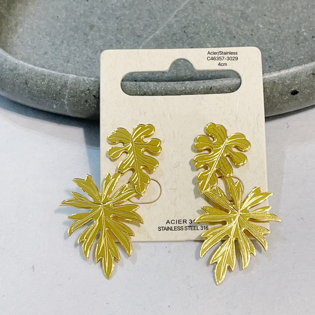 Boucles pendante feuille