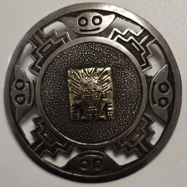 Silver Peruvian Brooch