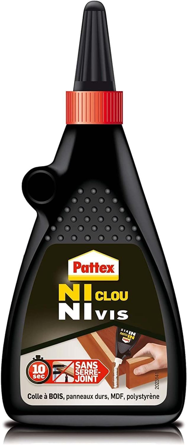 Pattex Ni Clou Ni Vis Colle Liquide - Colle blanche pour bois et autres matériaux - Flacon 200 gr