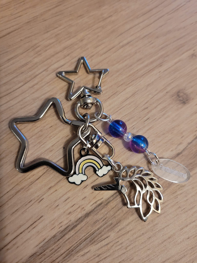 Accroche-clés  argenté - Licorne