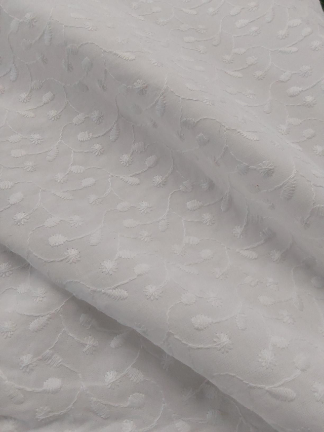 White Embroidered Cotton Lawn