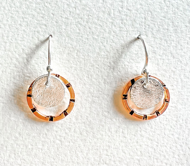 Pendientes con aros de plata 925 y cobre