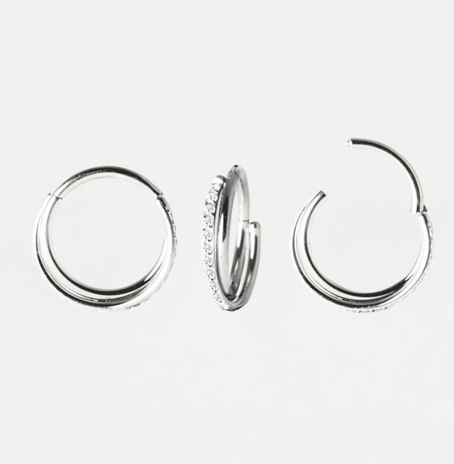 Crystal Crossover Hinged Segment Earring