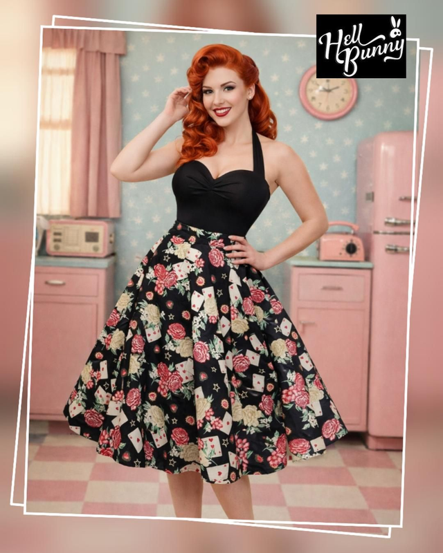 Jupe Hell Bunny Casino Playing Card Poker Full T42/44