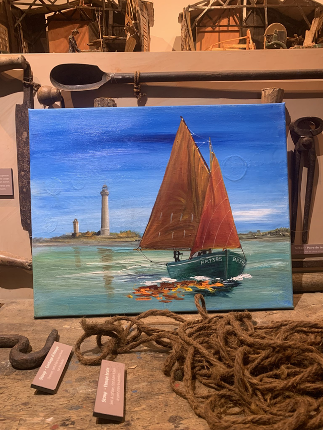 Tableau 50x40 sur toile - Fleur des Îles naviguant