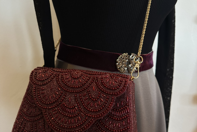 Perlentasche mit Golkette