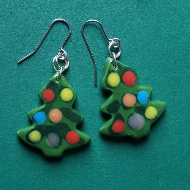 Christmas Tree Drop Earrings