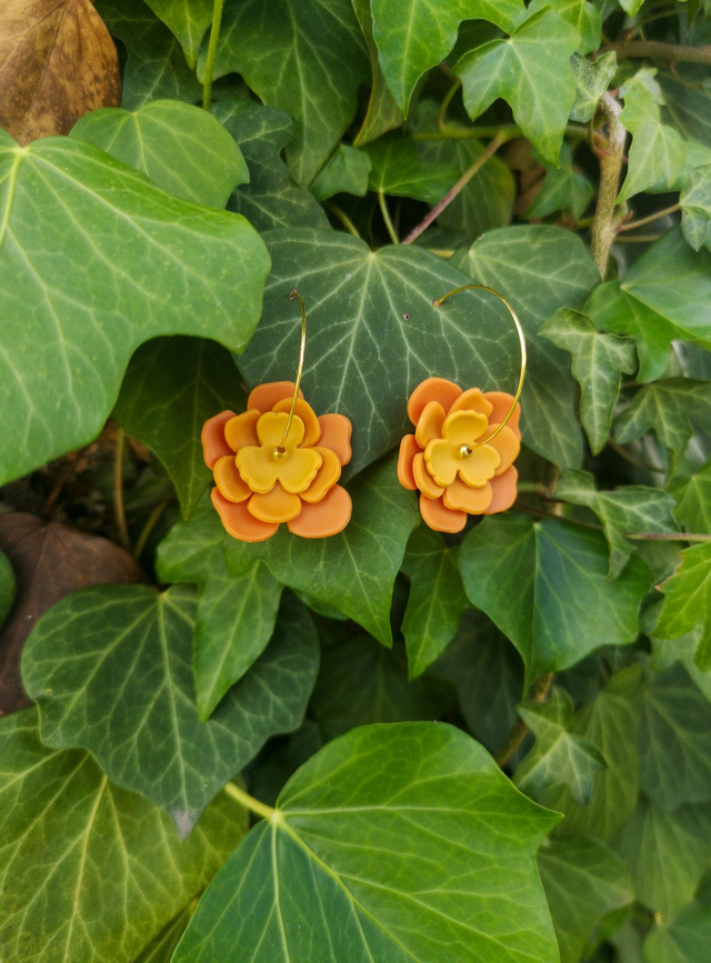 Collection Florale Brise d&#039;Automne - Boucles d&#039;oreilles Daurine (version dorée)
