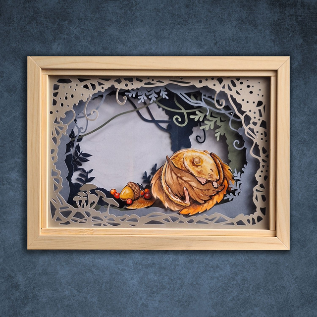 Shadow Box "Topino" con luce Led