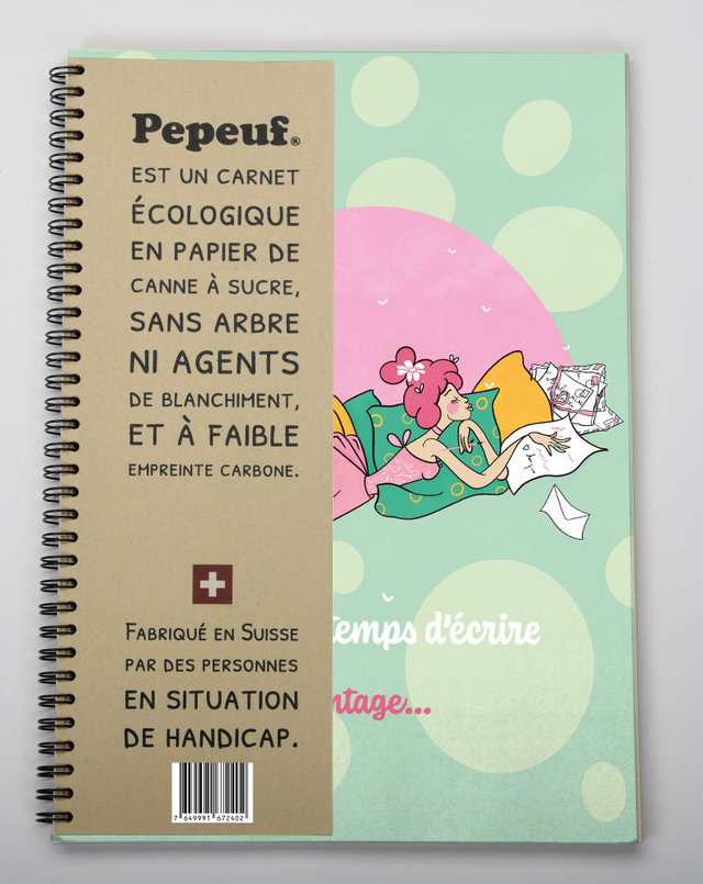 Carnet ligné A4 illustré de la marque Pepeuf