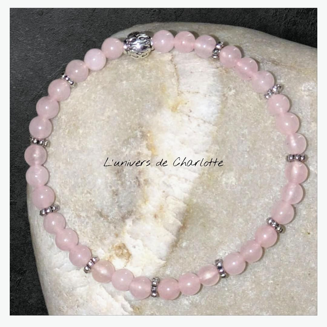 Bracelet "Quartz rose" 4mm BR-238