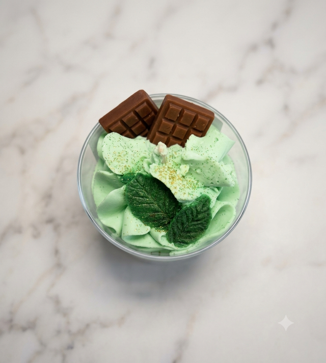 Menthe chocolat-bougie gourmande en cire végétale