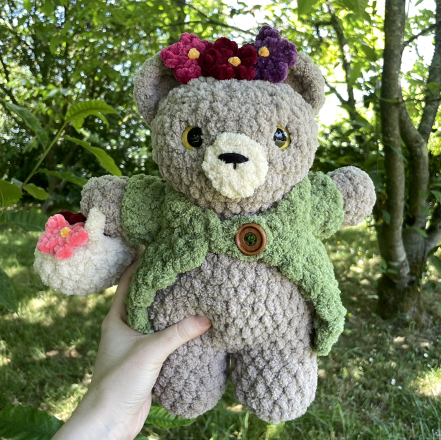 Oursonne avec fleurs