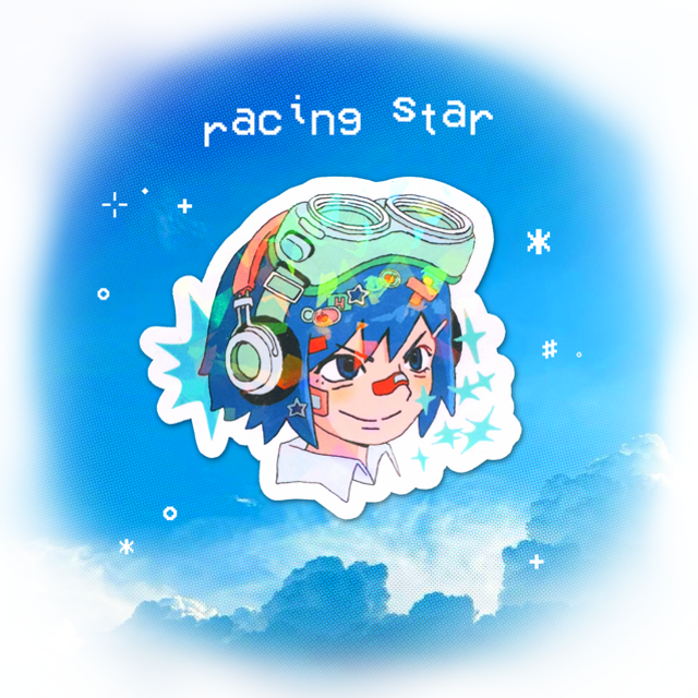 vinyl holo sticker - racing star ⭐️