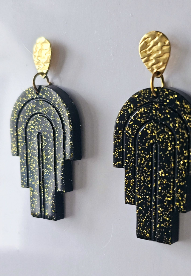 MIAMI noir aux fines paillettes dorées