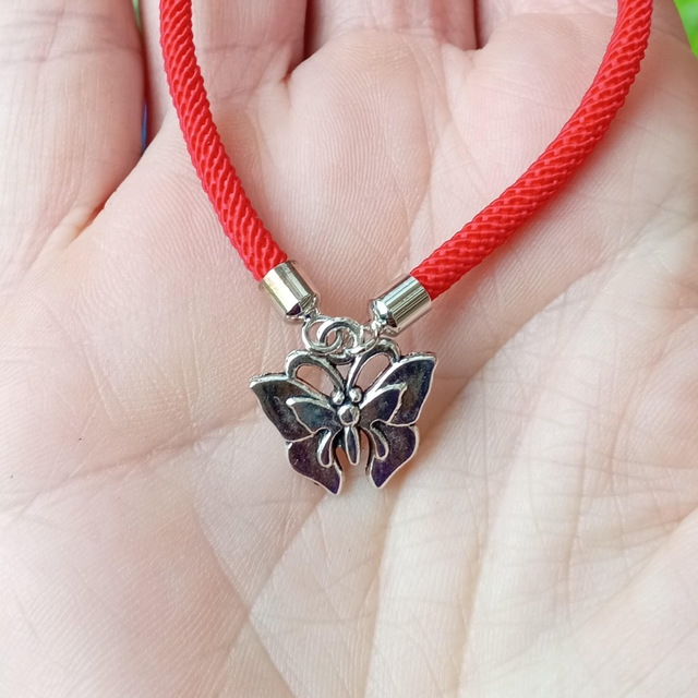 Red kids bracelet with a Butterfly Charm
