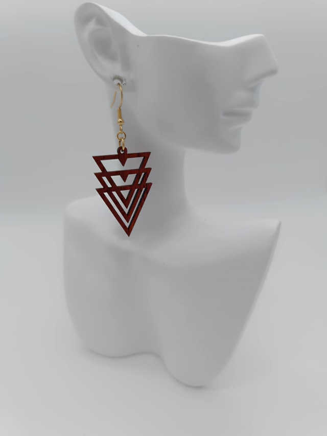 Boucles d'oreilles en bois Triangle