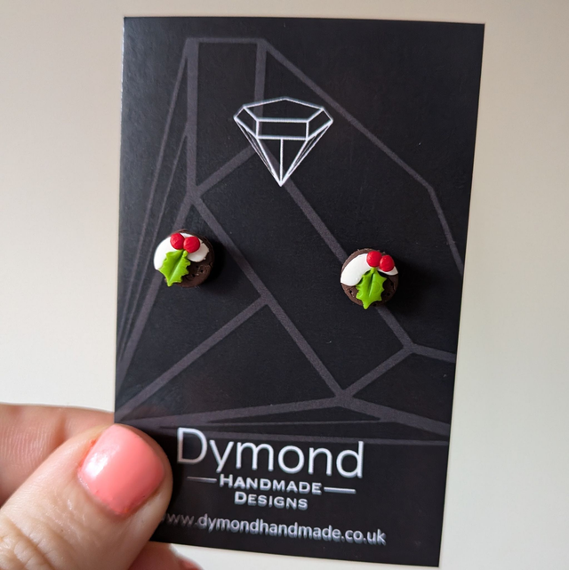 Christmas - Christmas pudding stud earrings